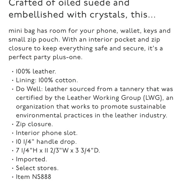 NWT Madewell The Medium Shoulder Bag in Crystal Studded Black Suede Leather #MW5 - Picture 6 of 6